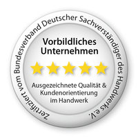 Zertifikat des Bunderverbands Deutscher Sachverständiger des Handwerks e.V.
